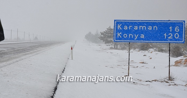 Mart ayında kar Karaman'ı beyaza bürüdü