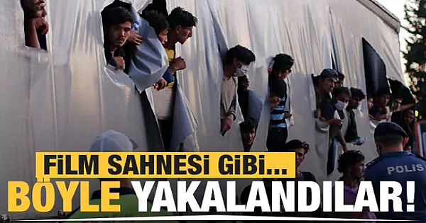 Tırın dorsesinde böyle yakalandılar