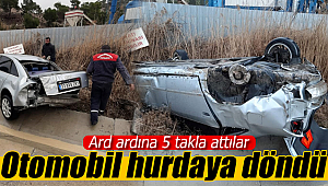 Denedikleri otomobili hurdaya çevirdiler