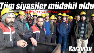 Karaman'da işçiler eylemi bıraktı