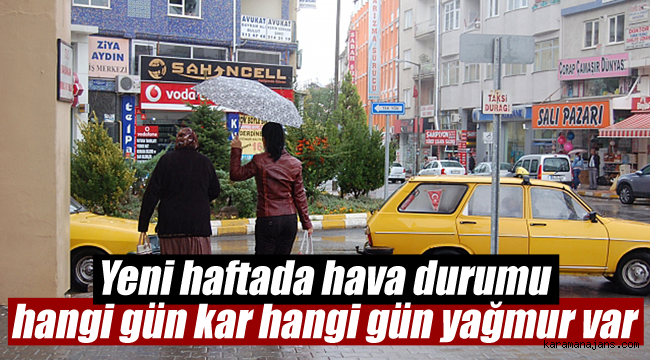 Karaman'da yeni haftada hava durumu