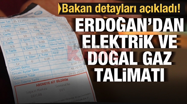 Erdoğan'dan elektrik ve doğal gaz talimatı