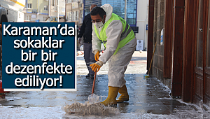 Karaman'da sokaklar dezenfekte ediliyor