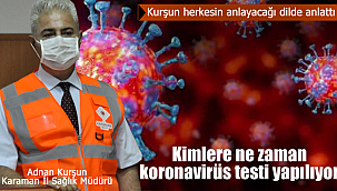 Karaman'da kimlere ne zaman koronavirüs testi yapılıyor
