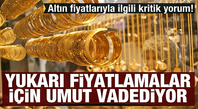 Altın fiyatları ile ilgili kritik yorum