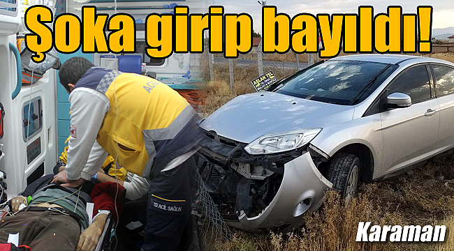 Yaralı sürücü şoka girip bayıldı