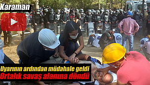 Karaman'da izinsiz yürüyüşe jandarma müdahale etti, ortalık bir anda karıştı