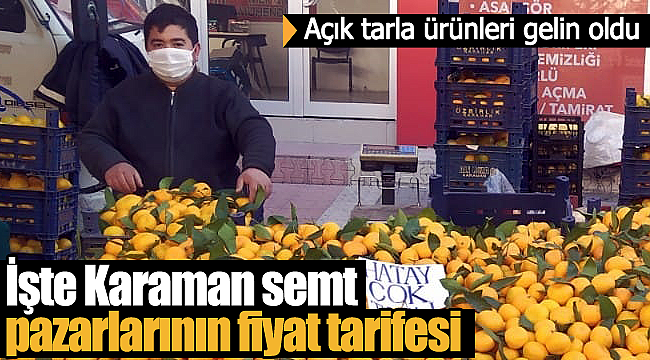 Karaman'da bu hafta semt pazarlarının fiyat tarifesi