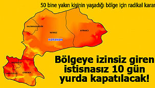 Karaman'da o bölgeye izinsiz giren herkes istisnasız 10 gün yurda kapatılacak