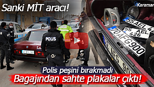 Polisin 'dur' ihtarına uymayan otomobilin bagajından sahte plakalar çıktı