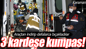 3 kardeşe kumpas defalarca bıçakladılar