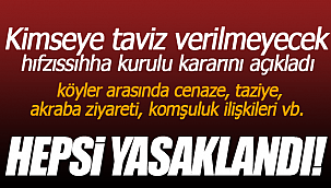 Hıfzıssıhha kurulu kararını açıkladı, hepsi yasaklandı