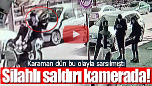 Karaman'daki silahlı saldırı güvenlik kamerasına yansıdı