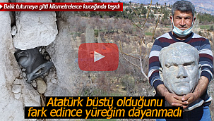 Atatürk büstünü görünce yüreği el vermedi kilometrelerce taşıdı