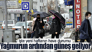 Karaman'a yağmurun ardından güneş geliyor