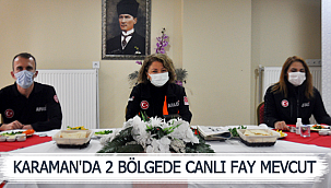 Karaman'da 2 bölgede canlı fay mevcut