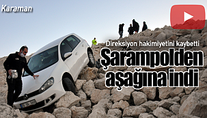 Karaman'da şarampole inen otomobilin sürücüsü yaralandı