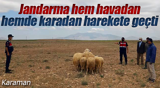 Karaman'da jandarma hem havadan hemde karadan harekete geçti