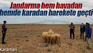 Karaman'da jandarma hem havadan hemde karadan harekete geçti