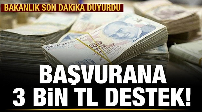 Başvurana 3 bin lira destek