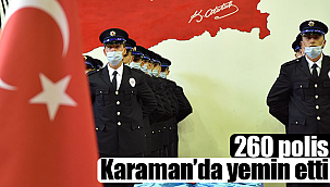 Karaman'da yeni polisler kep attı
