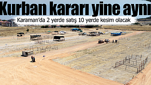 Karaman'da 2 yerde kurban satışı 10 yerde kesim yapılacak