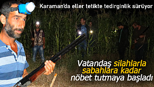 Karaman'da vatandaş tedirgin tarlalarda silahla nöbet tutuyorlar