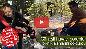 Karaman'da çocuklar oyunun büyükler mangalın keyfini çıkardı