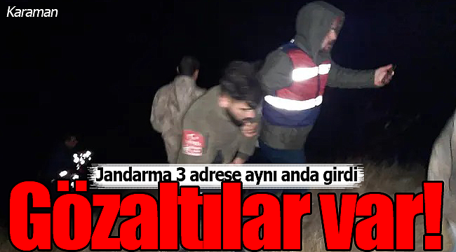 Karaman'da jandarmadan eş zamanlı operasyon