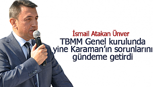 Ünver mecliste yine Karaman'ın sorunlarını anlattı