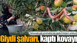 Giydi şalvarı kaptı kovayı, heryerde Erdoğan'ı anlatıyor