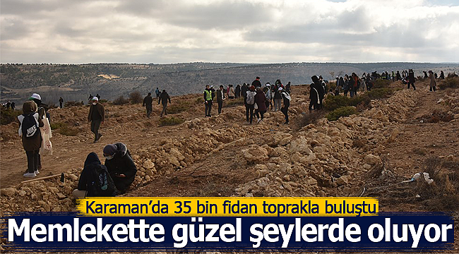 Karaman'da 35 bin fidan toprakla buluştu