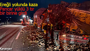 Pancar yüklü tırlar bir birine girdi 2 yaralı