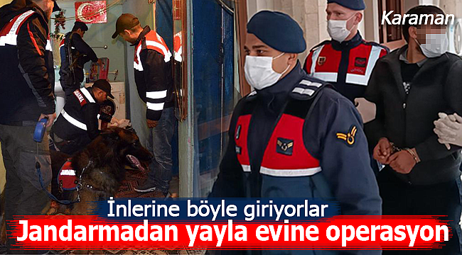 Karaman'da jandarmadan yayla evine operasyon