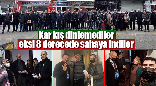 Kar kış demediler eksi 8 derecede sahaya indiler