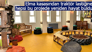 Eski malzemeler yeniden hayat buldu kütüphane oldu