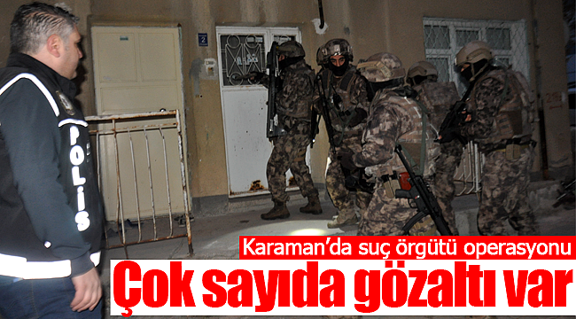 Karaman'da suç örgütüne operasyon