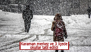 Karaman ve 3 ilçede kar tatili