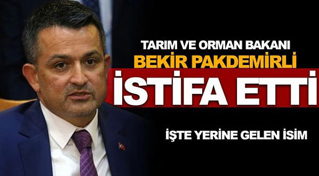 Tarım bakanı Pakdemirli istifa etti