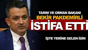 Tarım bakanı Pakdemirli istifa etti