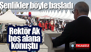 Rektör Ak boş alana konuştu