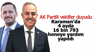 Karaman'da 16 bin 793 kişiye yardım
