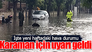 Karaman için uyarı geldi işte hava durumu