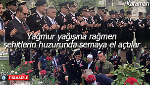 Yağmur yağışının altında şehitler için semaya el açtılar