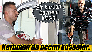 Karaman'da acemi kasaplar kendilerini kesti