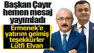 Çayır'dan Elvan'a teşekkür