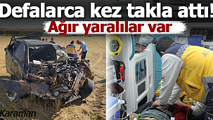 Otomobil takla attı 4 kişi yaralandı