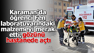 Laboratuvardaki malzemeyi merak etti hastanelik oldu