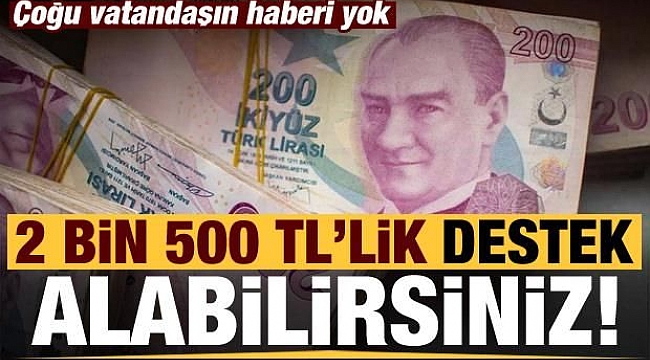 2 bin 500 TL'lik destek alabilirsiniz!