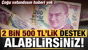 2 bin 500 TL'lik destek alabilirsiniz!